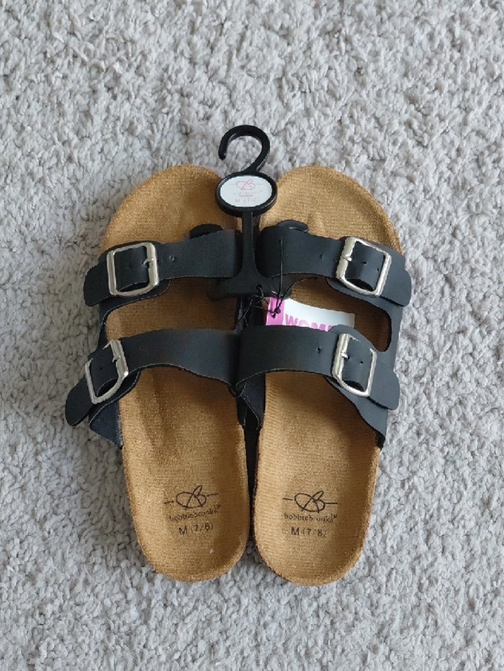 Women’s Black Double-Buckle Sandals